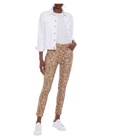 FRAME Python snake print skinny crop high rise pants - Picture 11 of 13